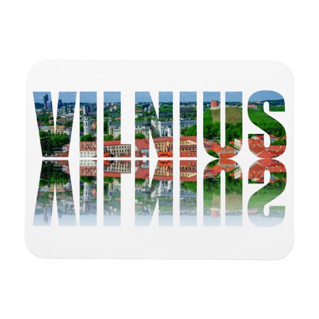 Vilnius text with reflection magnet (Horizontal)