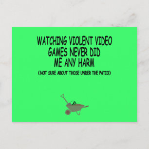 Viloent video game postcard