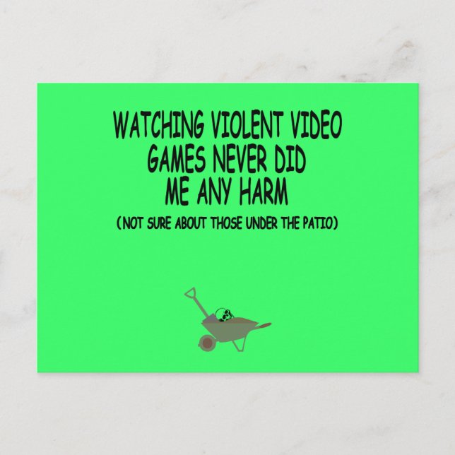Viloent video game postcard (Front)
