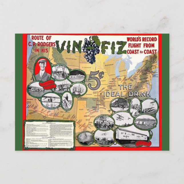 Vin Fiz Postcard (Front)