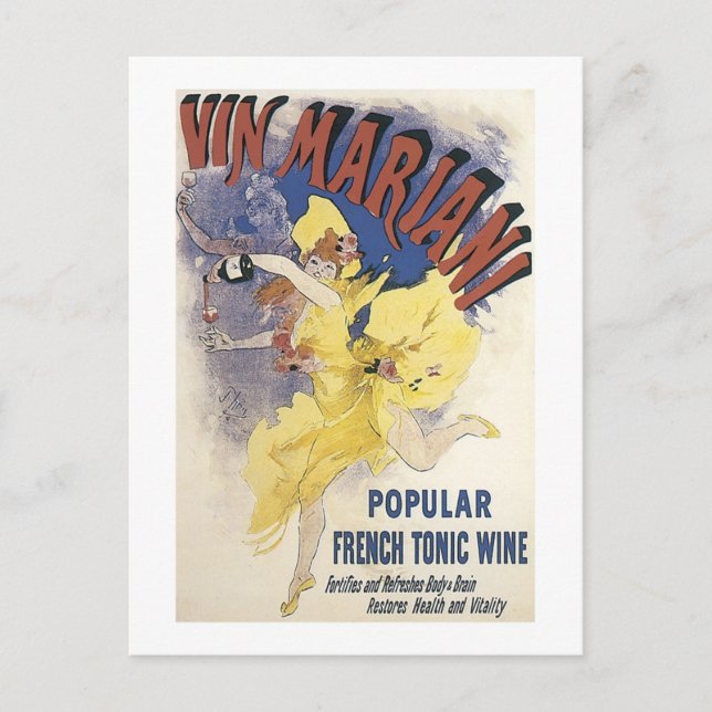 Vin Marian French Tonic Wine Postcard (Front)