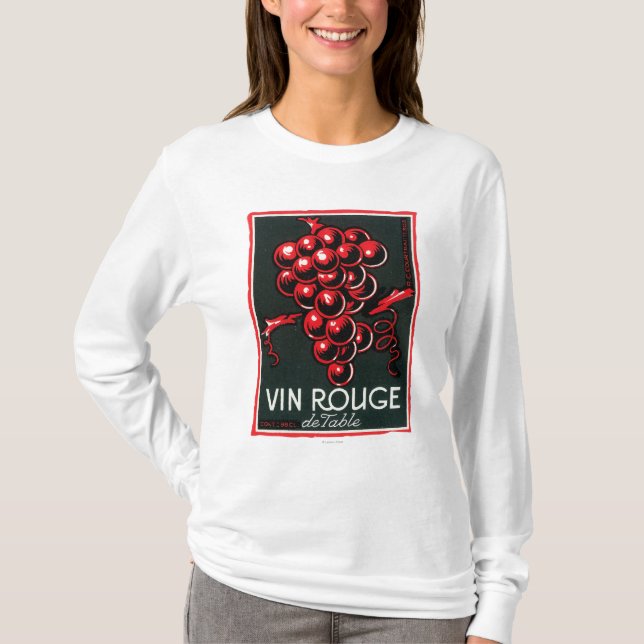 Vin Rouge De Table Wine LabelEurope T-Shirt (Front)
