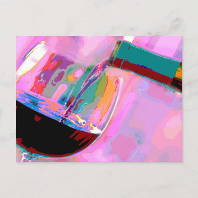 Vin rouge soirée fête postcard (Front)