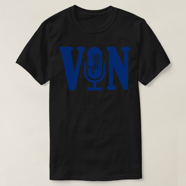 Vin Scully Microphone T-Shirt (Design Front)