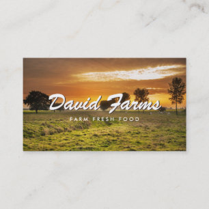 VINAGE TYPE with FARM PHOTO for FARMERS, CHEFS Business Card