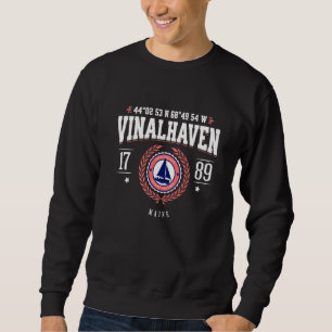 Vinalhaven Maine Nautical Sailboat Beach Souvenir  Sweatshirt