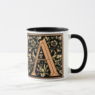 Vinatge Black & Gold Letter 'A' - Mug