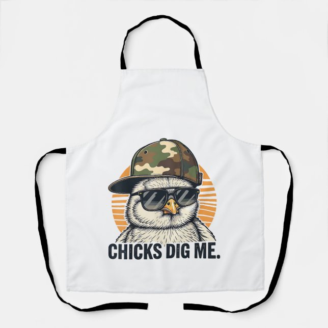 Vinatge Chicks Dig Me Easter Camo Toddler Boys Fun Apron (Front)