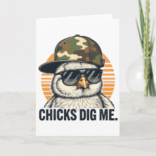 Vinatge Chicks Dig Me Easter Camo Toddler Boys Fun Card