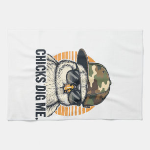 Vinatge Chicks Dig Me Easter Camo Toddler Boys Fun Tea Towel