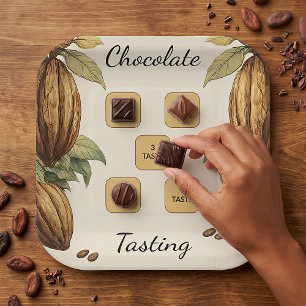 Vinatge Chocolate Tasting Sample Organizer Guide Paper Plate