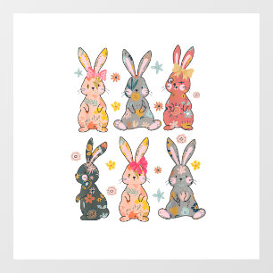 Vinatge Retro Bunny Floral Flower Rabbit Easter Da