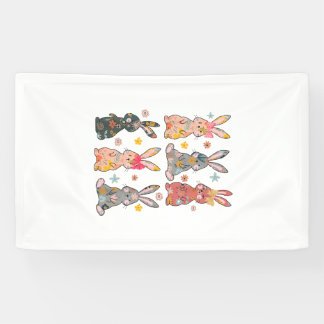Vinatge Retro Bunny Floral Flower Rabbit Easter Da Banner