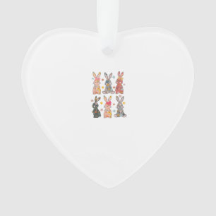 Vinatge Retro Bunny Floral Flower Rabbit Easter Da Ornament