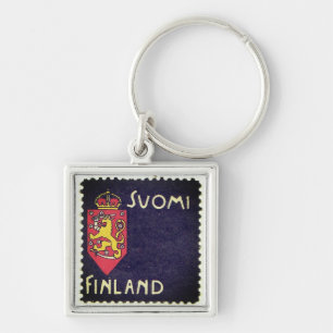 Vinatge stamp - Finland Key Ring