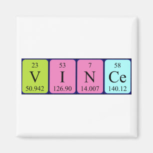 Vince periodic table name magnet