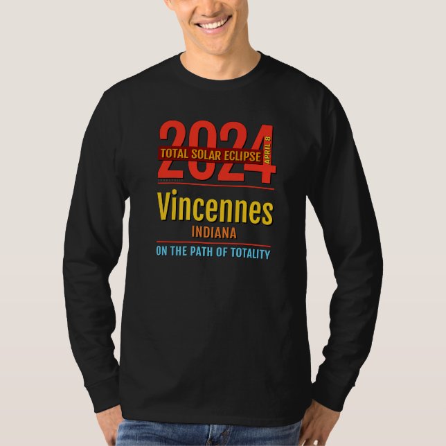 Vincennes Indiana IN Total Solar Eclipse 2024  4   T-Shirt (Front)