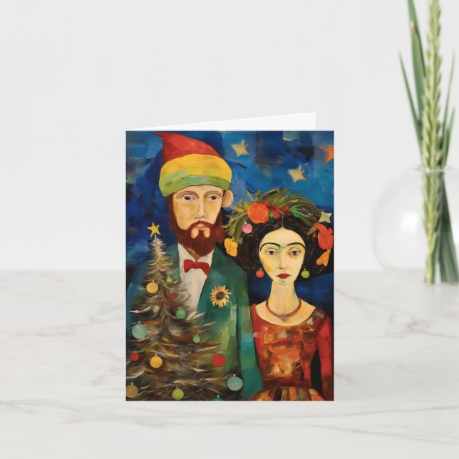 Vincent and Frida Holiday Wishes Card (Front)