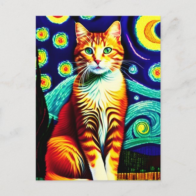 Vincent Cat Gogh Postcard (Front)