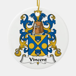 Vincent Family Crest Ceramic Tree Decoration