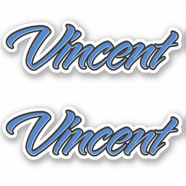Vincent Name blue sticker Sticker Sticker (Front)