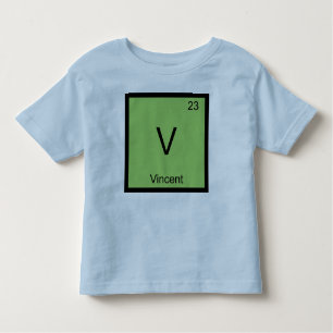 Vincent Name Chemistry Element Periodic Table Toddler T-Shirt