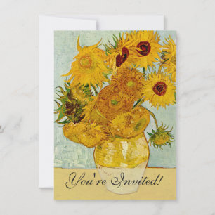Vincent Van Gogh 12 Sunflowers Impressionist Invitation