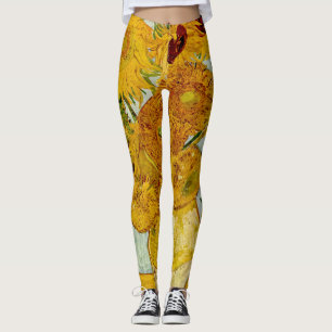 Vincent Van Gogh 12 Sunflowers Impressionist Leggings