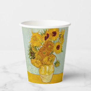 Vincent Van Gogh 12 Sunflowers Impressionist Paper Cups