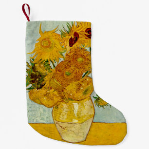 Vincent Van Gogh 12 Sunflowers Impressionist Small Christmas Stocking