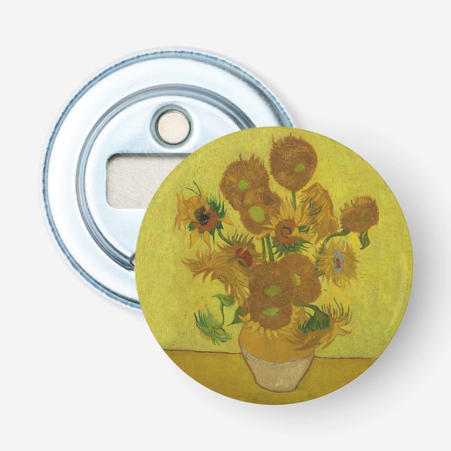 Vincent Van Gogh 15 Sunflowers Painting Bottle Opener (Front)