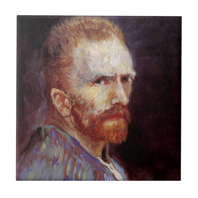 Vincent Van Gogh - 1887 Self Portrait Painting Tile (Front)