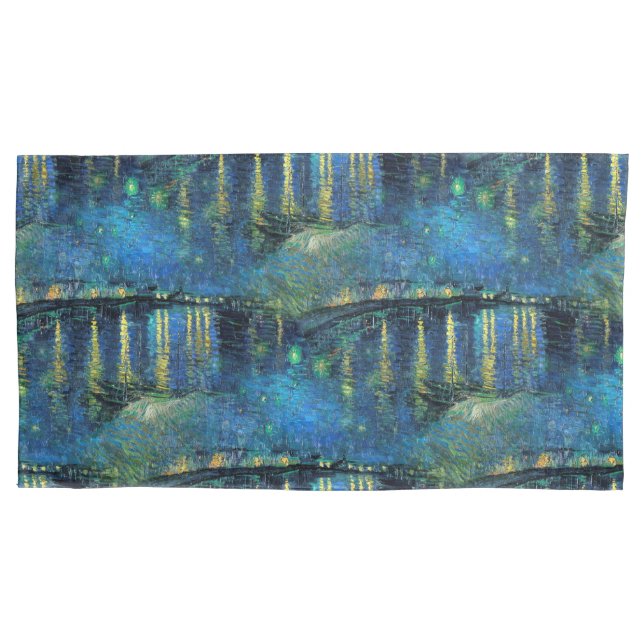 Vincent Van Gogh 1888 Starry Night Over the Rhone Pillowcase (Front)