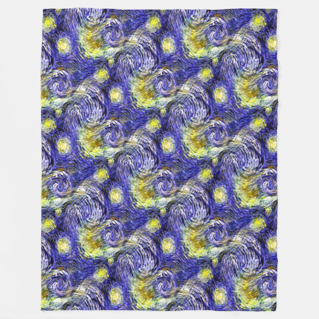 Vincent Van Gogh 1889 Starry Night Fleece Blanket (Front)