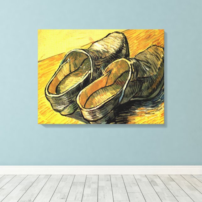Vincent van Gogh - A Pair of Leather Clogs Canvas Print (Insitu(Wood Floor))