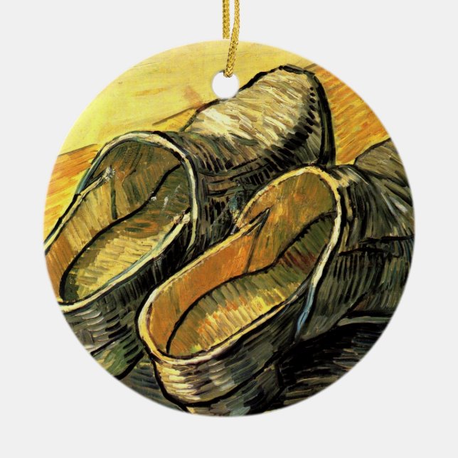 Vincent van Gogh - A Pair of Leather Clogs Ceramic Tree Decoration (Front)