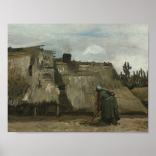 Vincent van Gogh - A Peasant Woman Digging in Fron Poster