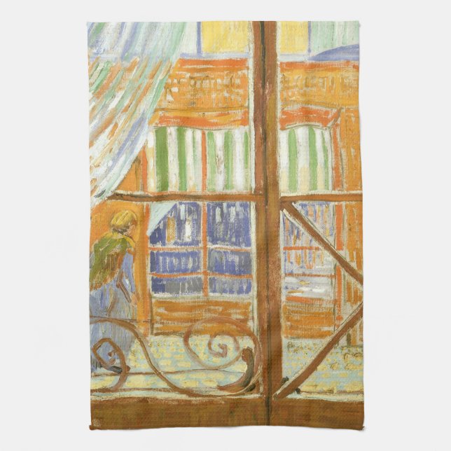 Vincent van Gogh - A Pork Butcher's Shop Window Tea Towel (Vertical)