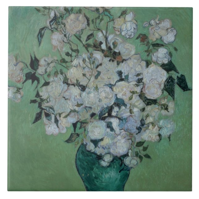 Vincent van Gogh | A Vase of Roses, 1890 Tile (Front)