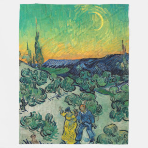 Vincent van Gogh - A Walk at Twilight Fleece Blanket