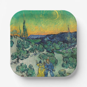 Vincent van Gogh - A Walk at Twilight Paper Plate