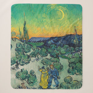 Vincent van Gogh - A Walk at Twilight Sherpa Blanket