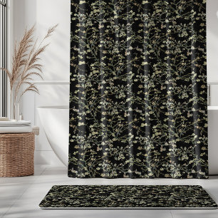 Vincent Van Gogh Almond Blossom on Black Shower Curtain