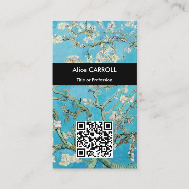 Vincent van Gogh - Almond Blossom - QR Code Business Card (Front)
