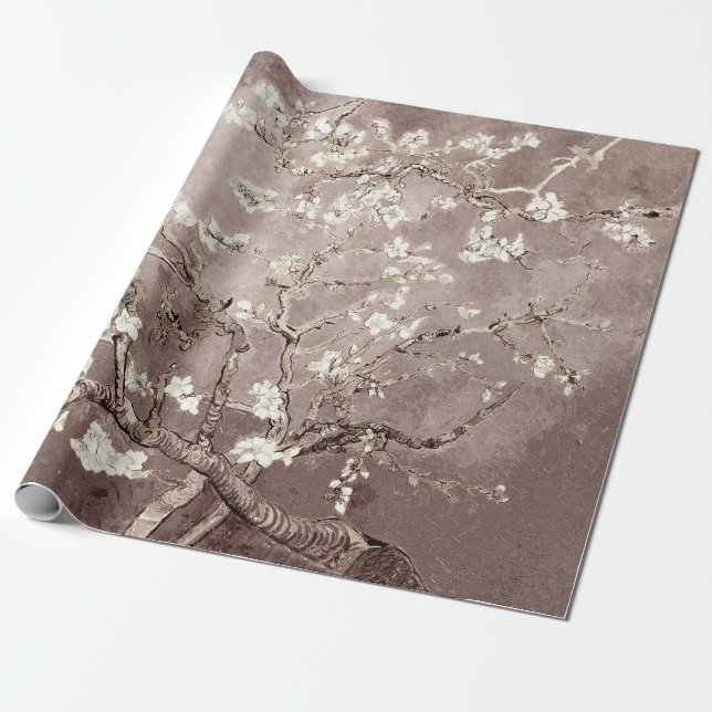 Vincent Van Gogh Almond Blossoms Beige Wrapping Paper (Unrolled)