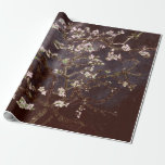 Vincent Van Gogh Almond Blossoms Chocolate Slate Wrapping Paper<br><div class="desc">“Gift artfully, wrap beautifully.” Turn every gift into a masterpiece with this Van Gogh Almond Blossoms wrapping paper in a deep chocolaty slate. Featuring the iconic almond branches and blossoms set against a rich dark background, this design makes offers your presents a masculine/ dark feminine/ romantic energy and sophistication ....</div>