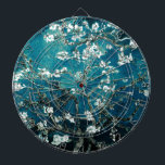 Vincent Van Gogh Almond Blossoms Dark Teal Dartboard<br><div class="desc">Artist: Vincent Van Gogh
Title: Almond Blossoms
altered colour</div>