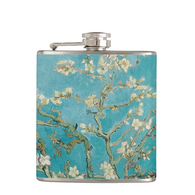 vincent van gogh almond blossoms hip flask (Front)