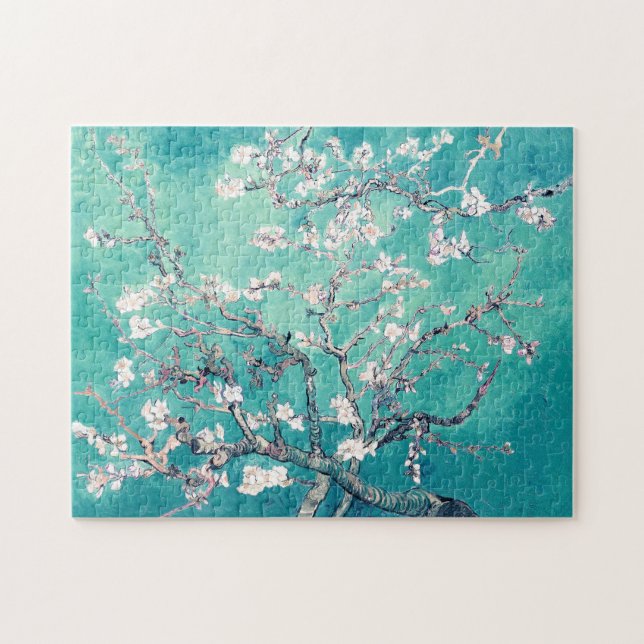 Vincent Van Gogh Almond Blossoms Turquoise Jigsaw Puzzle (Horizontal)