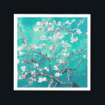 Vincent Van Gogh Almond Blossoms Turquoise Napkin<br><div class="desc">Turquoise Almond Blossoms Gifts for Wedding Party, Baby Shower, or Spring Party: Celebrate your special occasions with the enchanting beauty of Vincent Van Gogh's Almond Blossoms. Our Turquoise Almond Blossoms Gifts are the perfect tokens of appreciation for your wedding party, baby shower, or spring party guests. Each gift showcases the...</div>